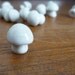 Three Mini White Ceramic Mushrooms - for your terrarium or potted plant
