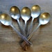 vintage silver plated soup spoons - set of 5 - monogram F