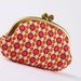 Big Mickey - Tiny flowers in red - metal frame purse