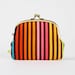 Pop up - Remix stripes on brown - double metal frame purse