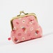 Deep mum - White rabbit on pink - metal frame purse