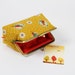 Little pouch - Echino parakeets on yellow - metal frame clutch bag