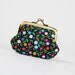 Mummy purse - Wildflowers in navy - metal frame pouch