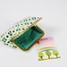 Daddy purse - Starflowers in green - metal frame pouch