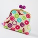 Color bobble pouch - Flowers in bright - metal frame clutch bag
