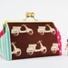 Home pouch - Etsuko scooters in brown - metal frame clutch bag