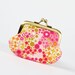 Mummy purse - Fireworks in pink - metal frame pouch