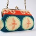 Little handbag - Buzz Tomato Vine - metal frame purse with shoulder strap