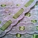 White Eyelet Lace with Celery Ribbon Insert Beading Trim 3/4 inch - 2 yards
