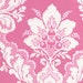 Tea Cakes Faded Wallpaper Damask Rose Hips Pink by Verna Mosquera for FreeSpirit Cotton Fabric - HALF yard