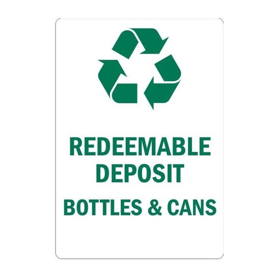 Items similar to Recycling Sticker for Garbage Bin Can Redeemable