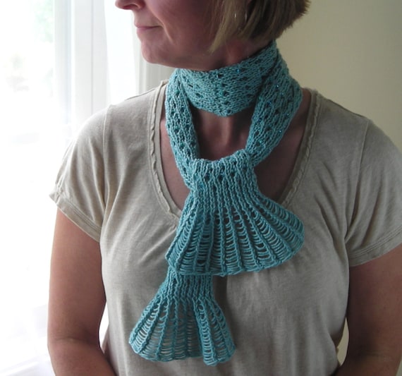 Knitting Pattern PDF Waterfall Lace Cravat great for gifts