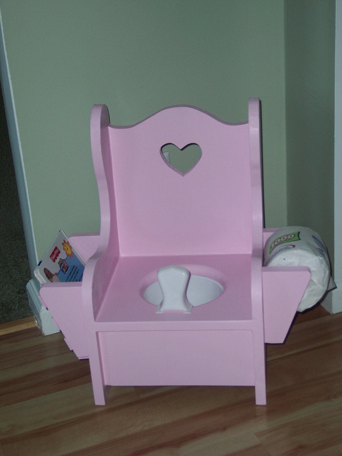 Wooden Potty Chair with Book rack and Toilet Paper