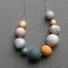 last one - egg carton necklace - vintage lucite, cotton bead and silverplated chain