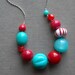 roman candle necklace - vintage lucite and silverplated chain