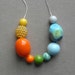 gauguin necklace - vintage lucite and silverplated chain