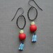 carnival earrings - vintage lucite, gunmetal and sterling