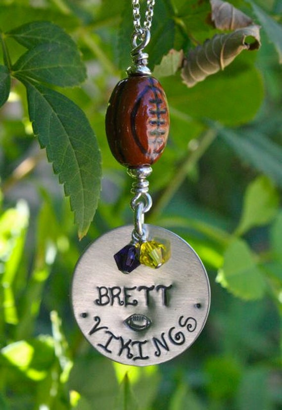 Items similar to Custom Football Necklace Hand Stamped Custom Sports