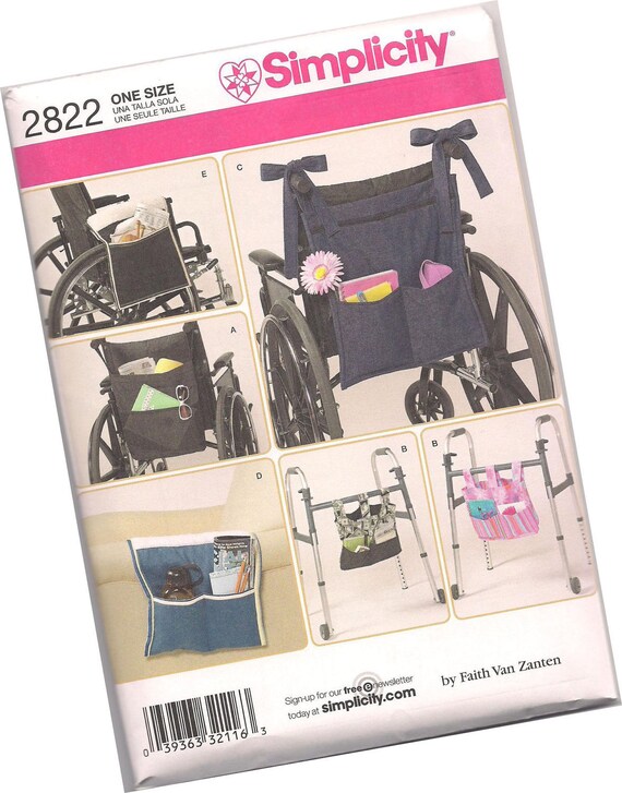 PATTERN SIMPLICITY 2822 wheelchair bags or totes walker