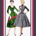 Vintage 1952 -Three Piece Dress Outfit -Sewing Pattern -Designed for Heavy & Quilted Fabrics -Perfect for Trims- Size 14- Very Rare