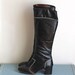 Vintage 60s BLACK Boots with White TOPSTITCHING 7 1/2