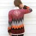 Vintage 70s GEOMETRIC BOHEMIAN Long Cardigan Sweater S/M