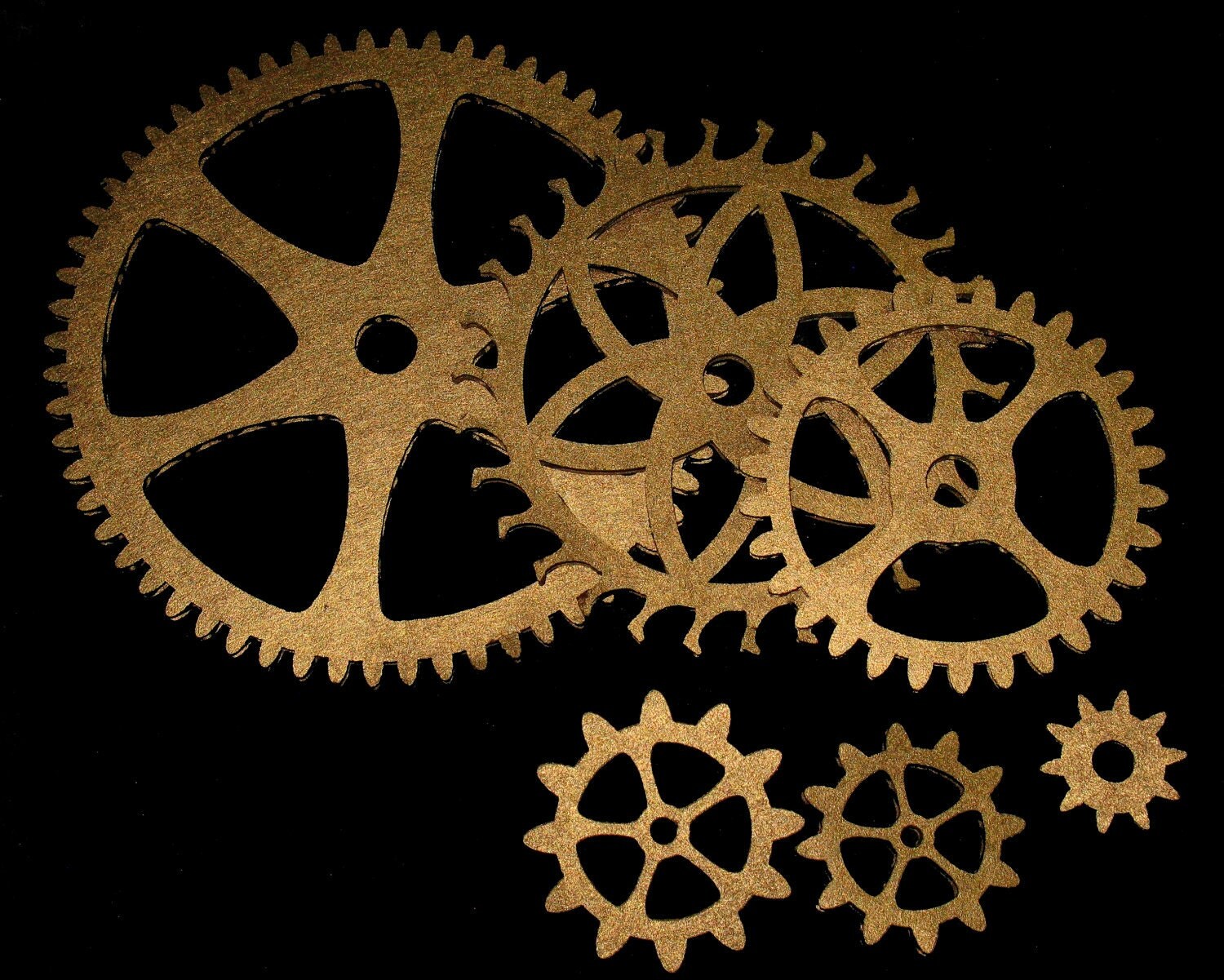 Steampunk Metallic Cardboard Gears 3 sets of each size