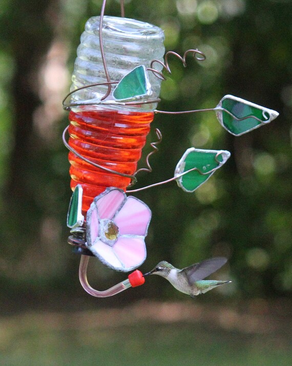 Hummingbird feeder Unique Recycled Beer Bottle