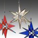 3 Miniature Moravian Stars, Ornaments, your colors, Wholesale price.