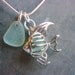 Sea Glass Necklace Locket Filigree Fish Sea Foam Beach Glass - Special Order