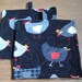 Quilted Pot Holders or Hot Pads Chickens Black White Set of 2
