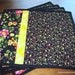 Black Floral Quilted Place Mats Set of 4