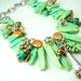 Turquoise statement necklace, pearls, crystal, silver... SPIKED TURQUOISE