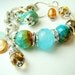 Reserved for Rene...Chunky bracelet, blue and brown gemstone pearl bracelet, beach jewelry,... SAND AND SEA