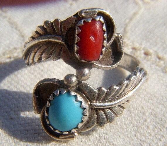 Vintage Navajo RB Sterling Silver Ring Turquiose by JJJbyrdDesigns