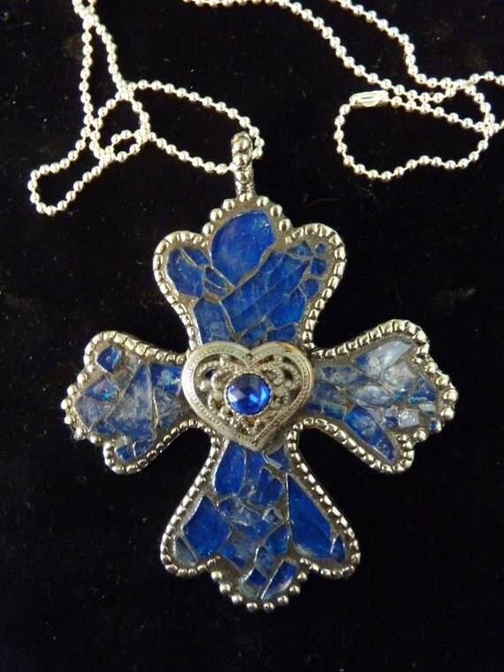 Mosaic Cross Wall Ornament or Pendant