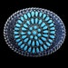 Mosaic Belt Buckle Southwestern with Vintage Pettipoint Faux Turquoise Brooch Focal
