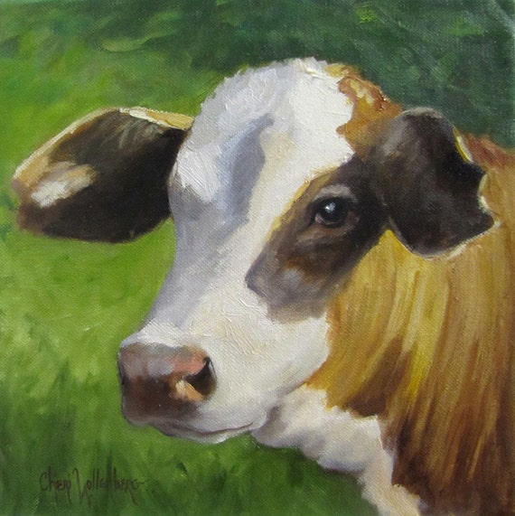 Cow Painting of Benny Original Oil by OilPaintingsByCheri on Etsy