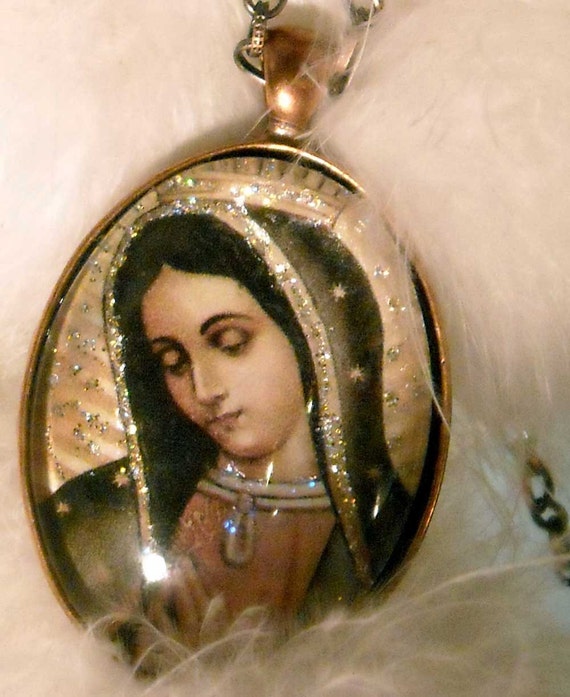 Our Lady of Guadalupe Copper Pendant Necklace