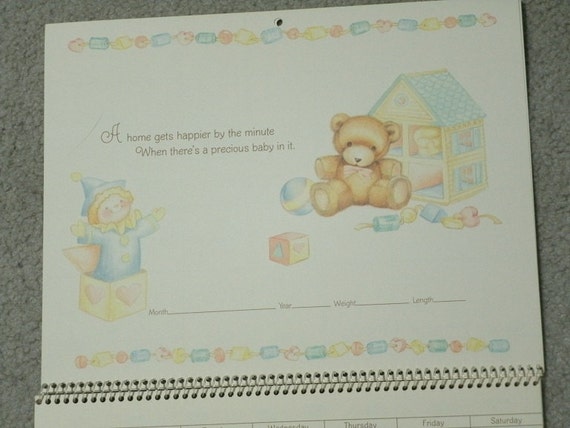 Hallmark Babys First Year Sticker Calendar 1986
