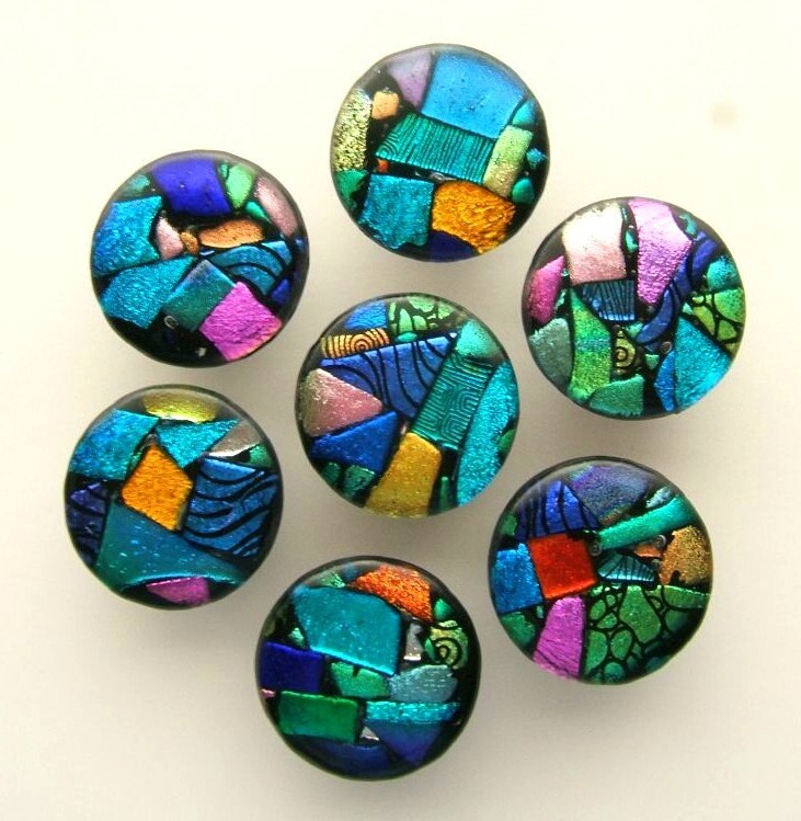 Glass Knob in Round Mosaic Design Custom by UneekGlassFusions