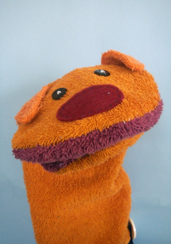 Bath Puppet WASHCLOTH PUPPETArthur the Yappy by madmenagerie