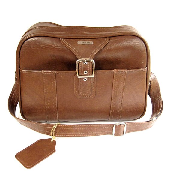 SAMSONITE Travel Bag brown shoulder tote bag by EphemeraAndMore