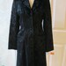 Faux black rabbit fur sleek fitted coat size 6 Made in England