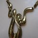 Cool handcrafted freeform brass necklace with hinged clasp