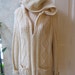 Exceptional handmade in Ireland pure new wool fisherman sweater zip front with hood size L