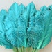 Vintage Christmas Metallic Paper Leaves Decoration Foil Millinery Flower Aqua Blue Corsage DIY