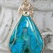 Wirewrapped Chrysocolla Gem Silica Pendant