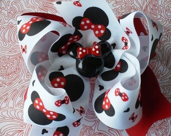 NEW----Big Boutique Doubled Layered Hair Bow Clip-----My Little Mouse----FREE SHIPPING