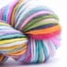 Just a Rainbow, HandSpun and Hand Painted Organic Merino Yarn, 85 yards, heavy worsted